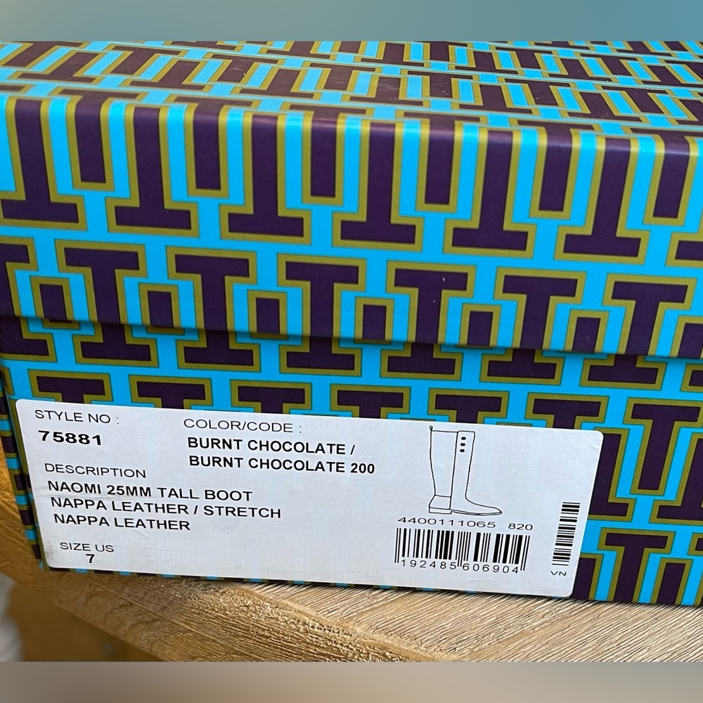 Tory Burch Naomi Tall Boots Chocolate Brown Size 7 - Picture 4 of 4